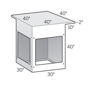 Kindred Outdoors & Surrounds - Bar-Height 90 degree Corner Cabinet with 10 inch Cantilever on Two Sides