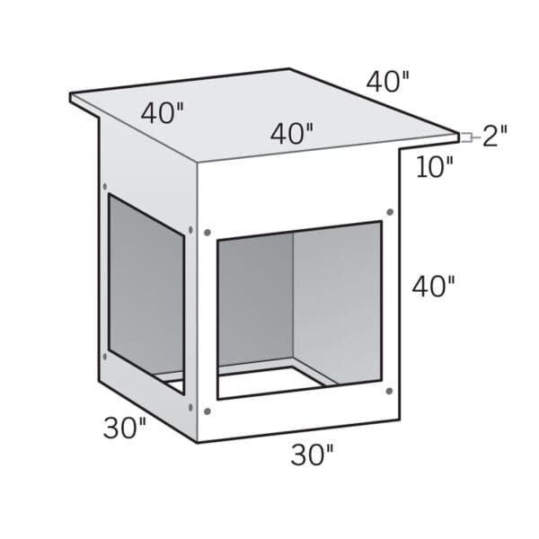Kindred Outdoors & Surrounds - Bar-Height 90 degree Corner Cabinet with 10 inch Cantilever on Two Sides