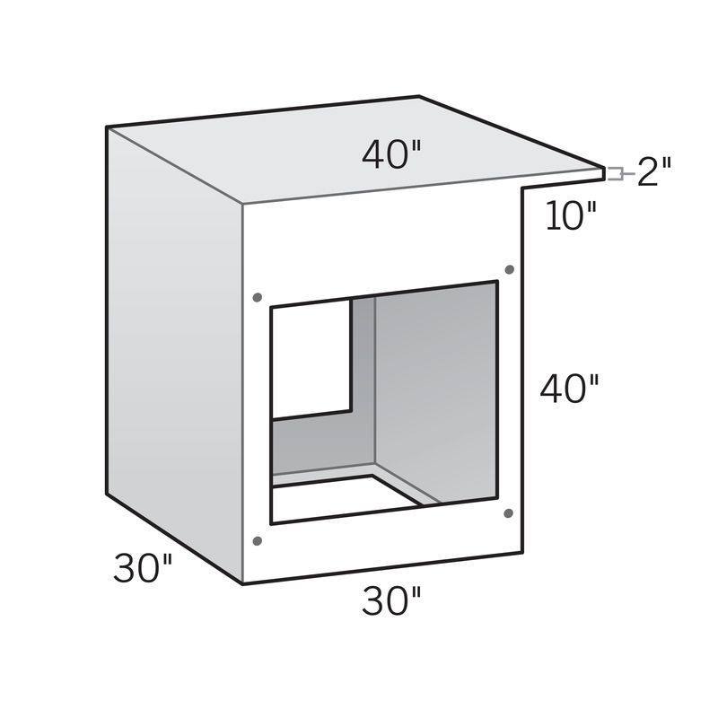 Kindred Outdoors & Surrounds - Bar-Height Cabinet with 10 inch Cantilever Backside